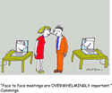 Face to face meetings are OVERWHELMINGLY important.
<br />-Cummings