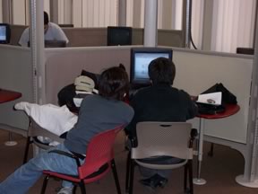 Group Space in Information Commons at (a) University of Massachusetts Amherst and (b) University of Binghamton