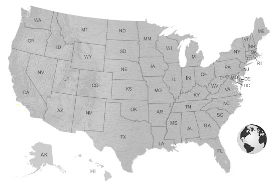 clickable USA map
