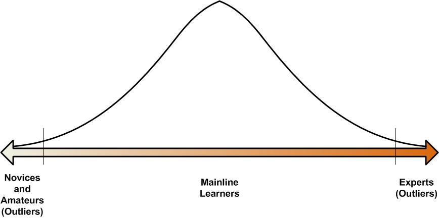 Scaffolding Learning for the Outliers: Novices and Amateurs, and Experts