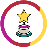 Illustration of a trophy with a star on top