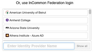 New InCommon Federation login look