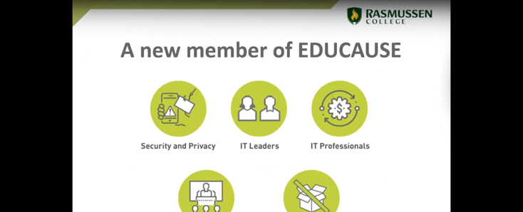 snapshot of Rasmussen College EDUCAUSE membership web page