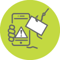Cybersecurity Icon with Lock and Credit Card Symbols