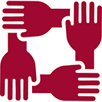 Four hands holding each other