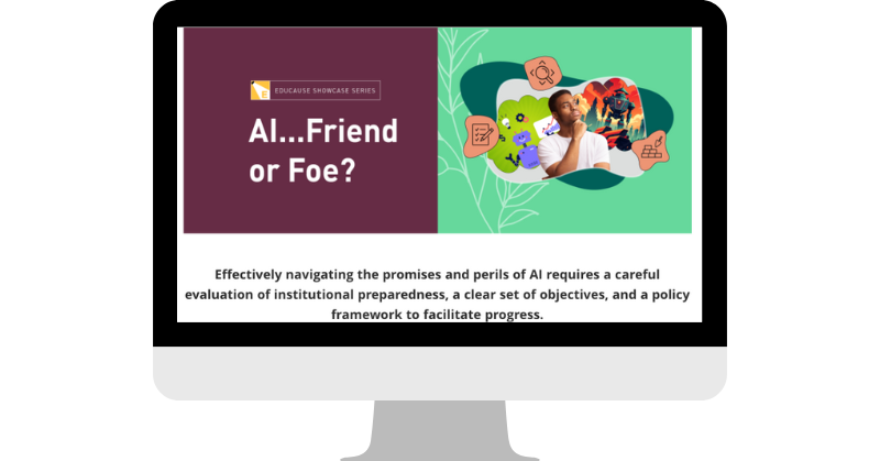 Screenshot of the showcase webpage: AI...Friend or Foe?