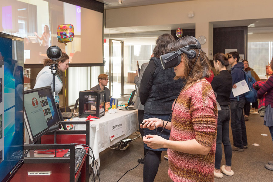 Student using XR equipment