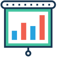 Bar chart icon for infographic