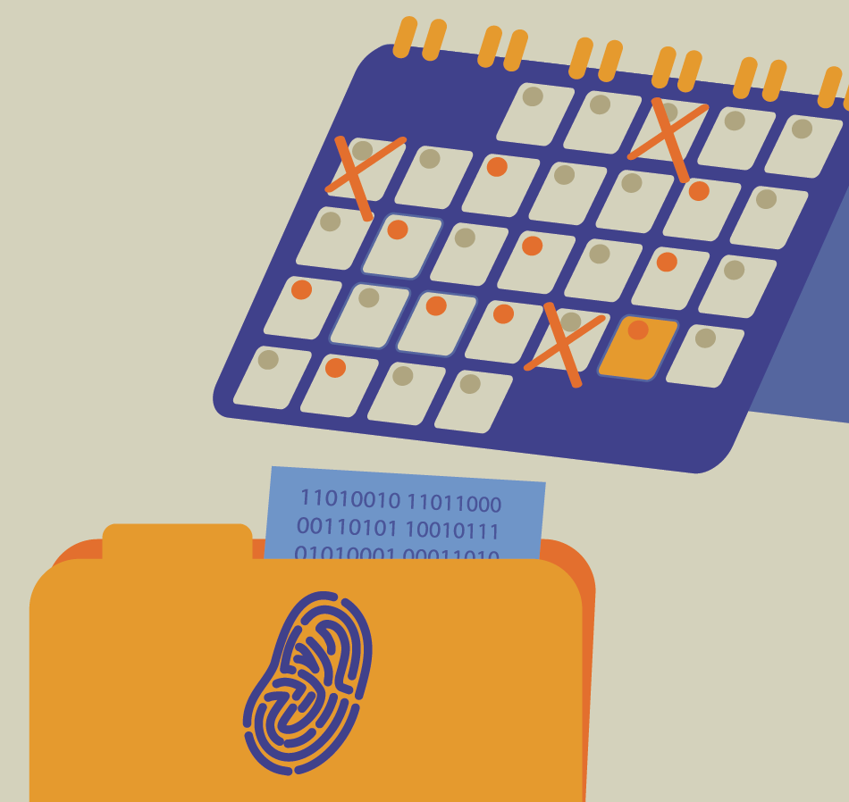 A calendar and a fingerprint