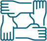 icon: four hands interlinked