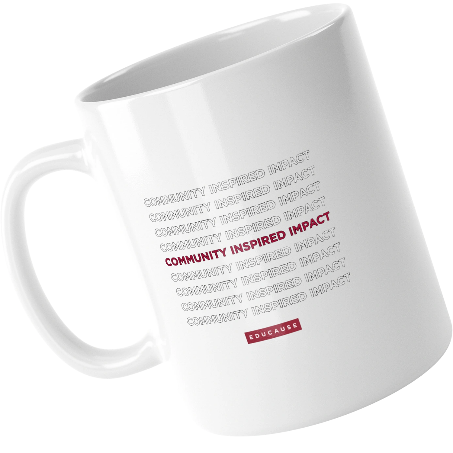 Mug that says 'Community Inspired Impact | EDUCAUSE'