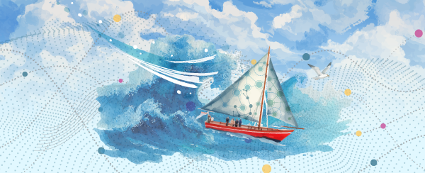 A sailboat in rough seas