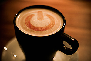 coffeecup with foamy power icon -- derived from Flickr Photo 6855919503